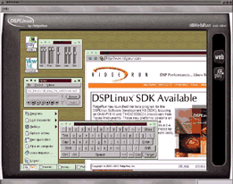 Screen capture of a web tablet running in the DSPLinux Appliance Simulator